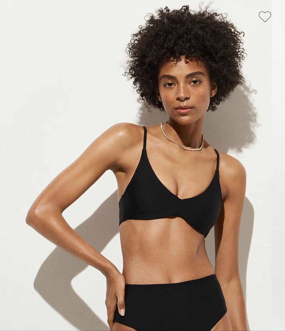 J. Crew Lana bikini top in Classic Sculpt in Black NWT size Small